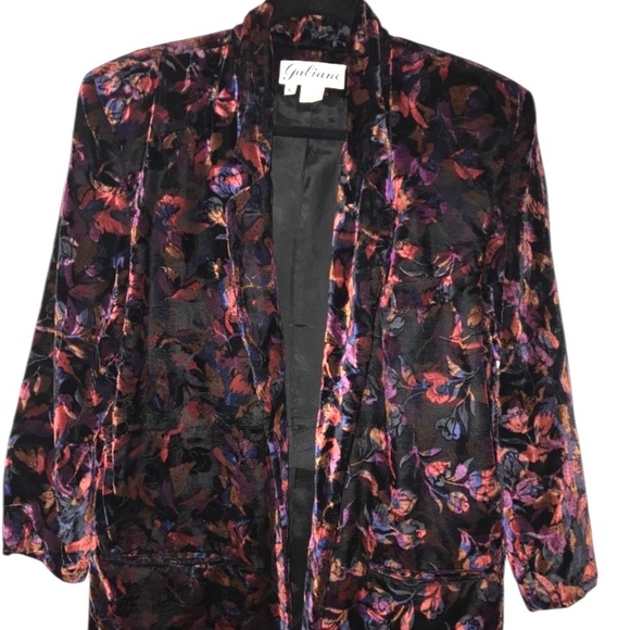 Rare Vintage Gabiano Burned Velvet Blazer, Size L - Picture 2 of 8